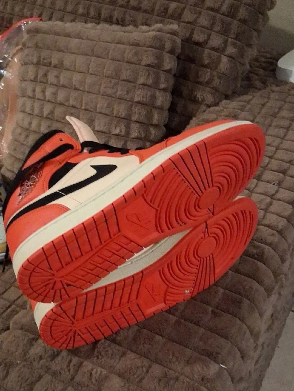 Jordan Mens Athletic Shoes - Orange, White, Black